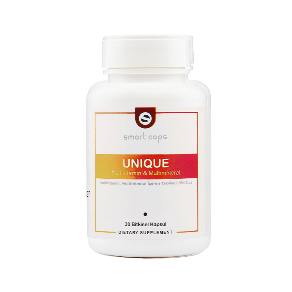 Smart Caps Unique Multivitamin/Multimineral 30 Kapsül (12 vitamin, 10 mineral, Koenzim Q10)