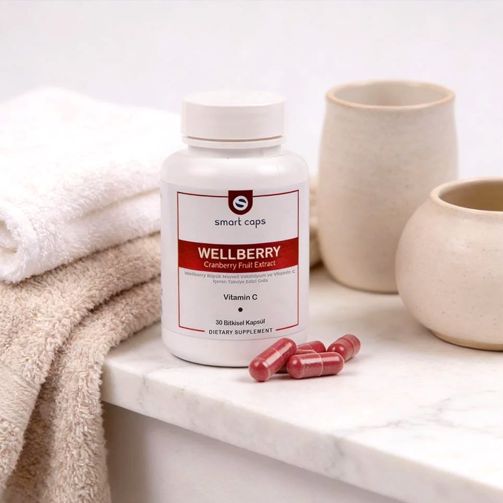 Smart Caps Wellberry Cranberry 30 Kapsül (Vaksiniyum Meyve Ekstresi, C vitamini)