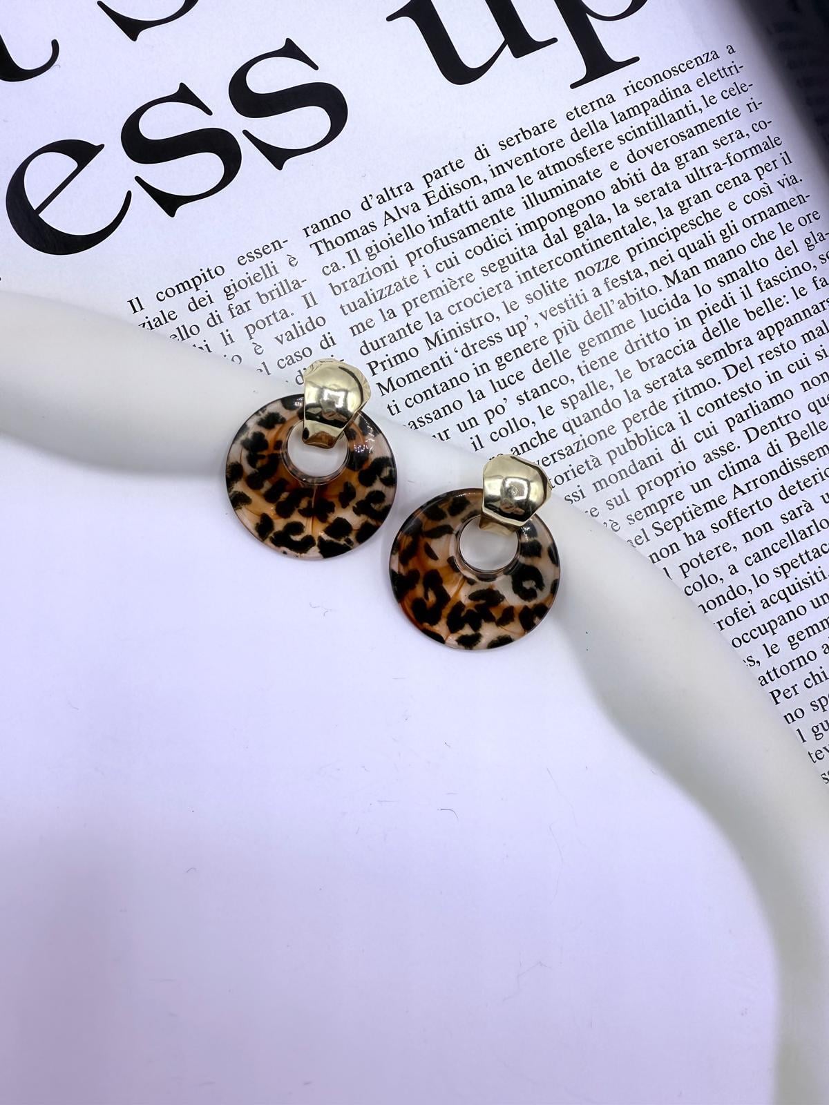 C2BD5D4B - GOLD LEOPARLI TASARIM KÜPE