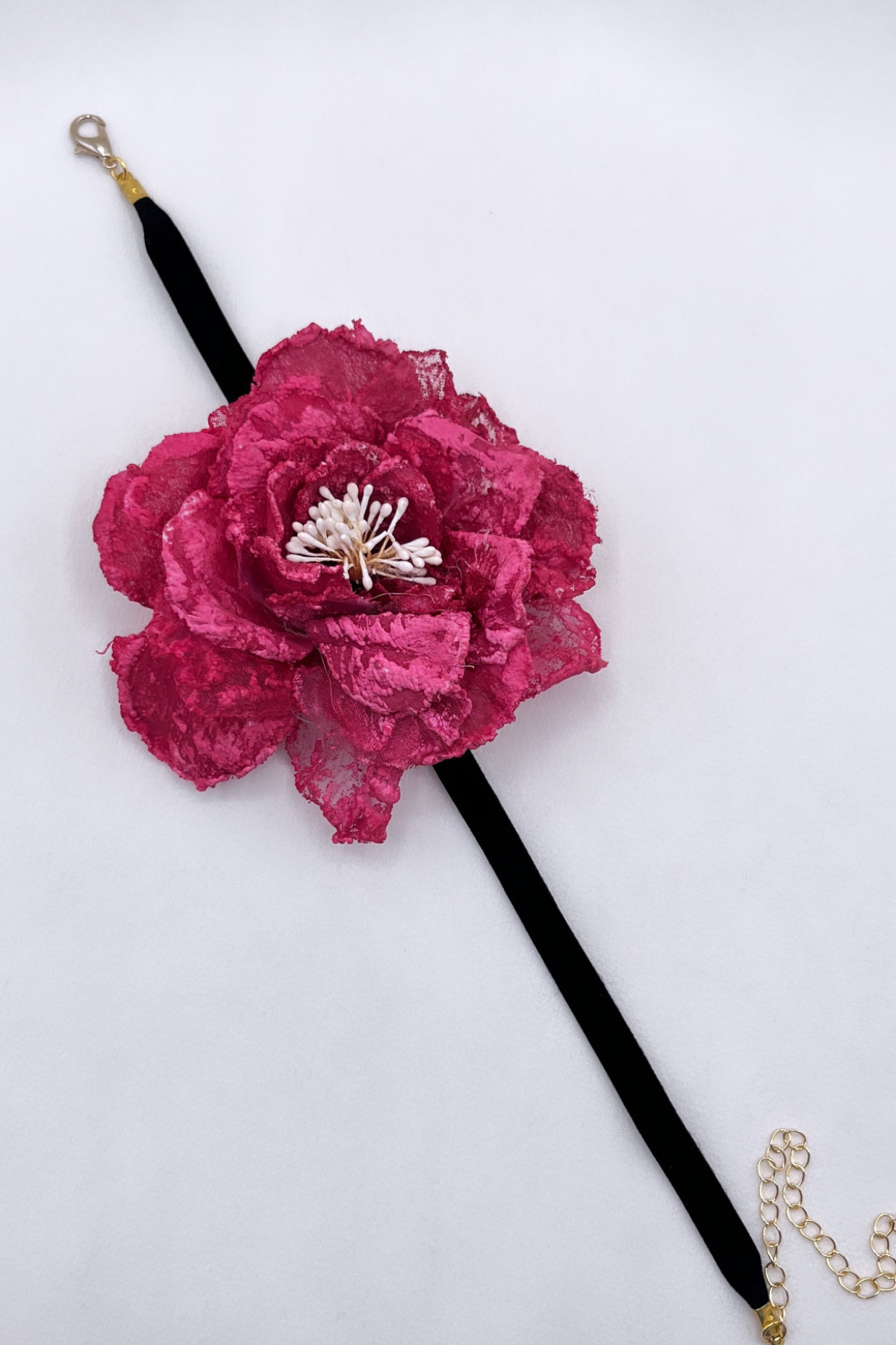 9D38BDFB - ÇİÇEK DETAYLI CHOKER KOLYE