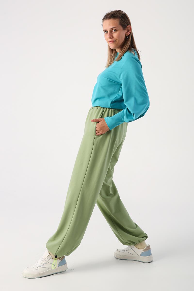 Pantalon de survêtement à cordon élastique vert clair