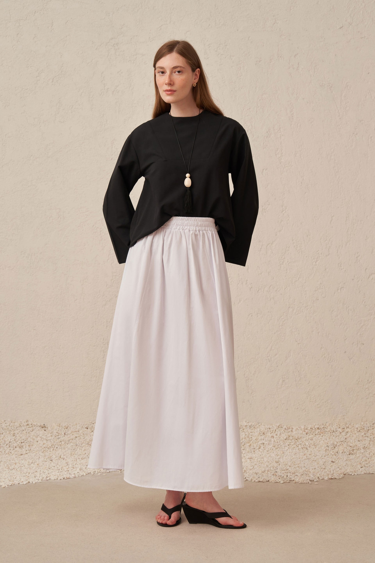 White Poplin Skirt