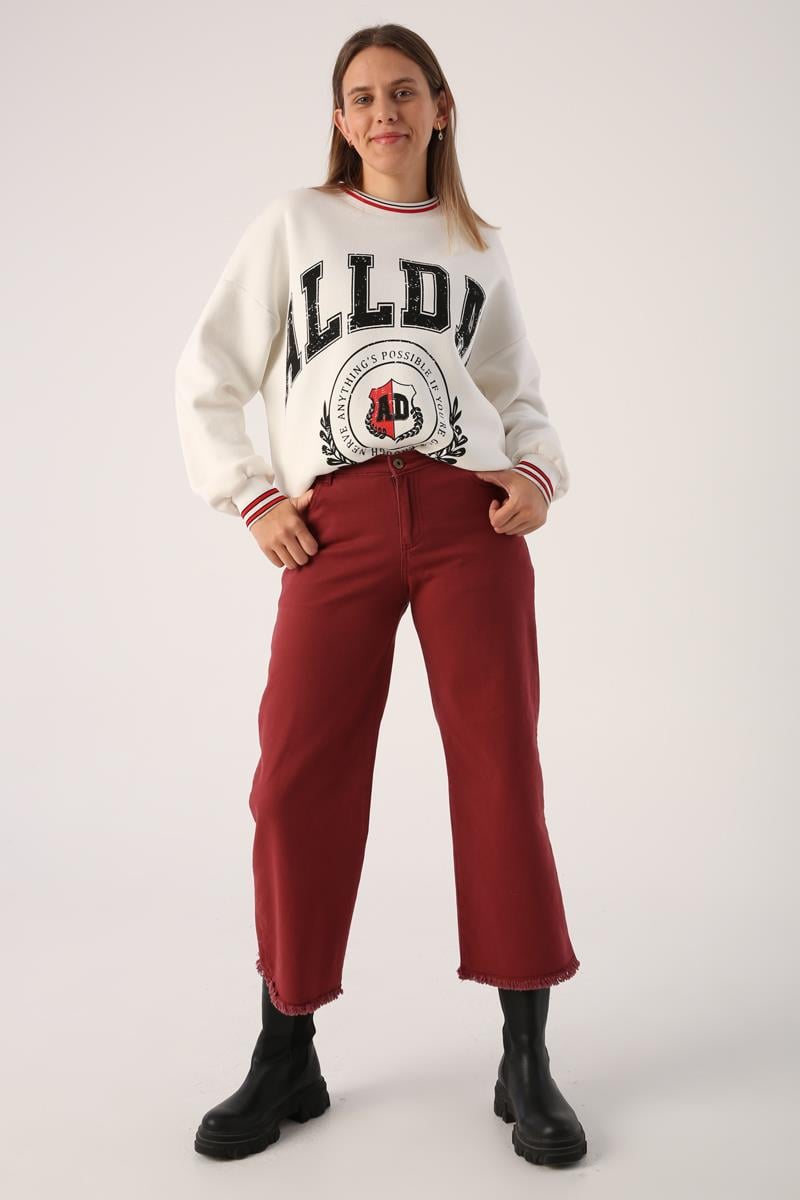 Dusty Rose-Fringed Tassel Trousers