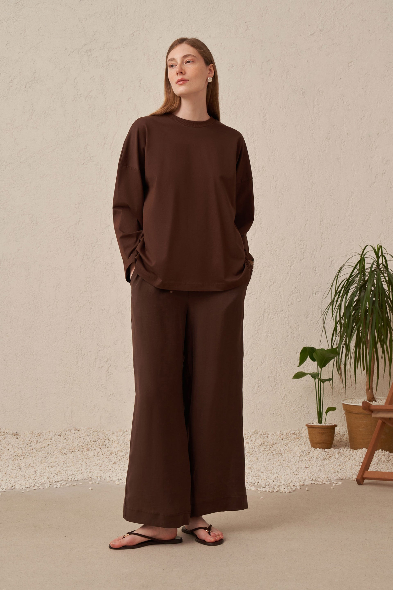 Kahve-Oversize Sweatshirt