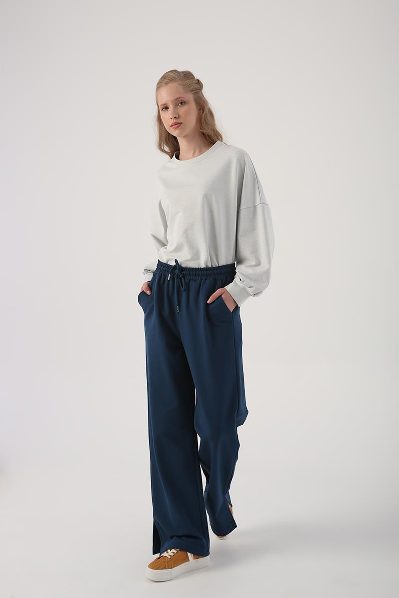 Dark Petrol Slit Sweatpants
