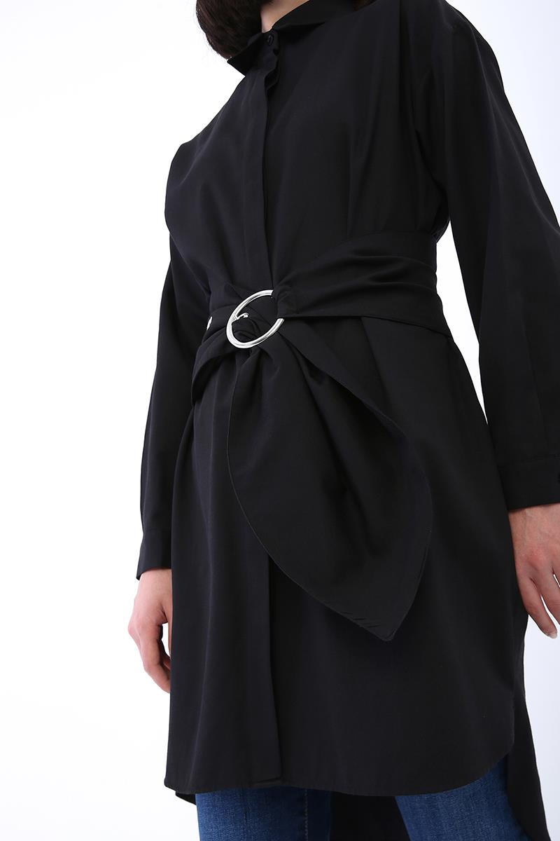 Chemise coupe confortable avec ceinture noire
