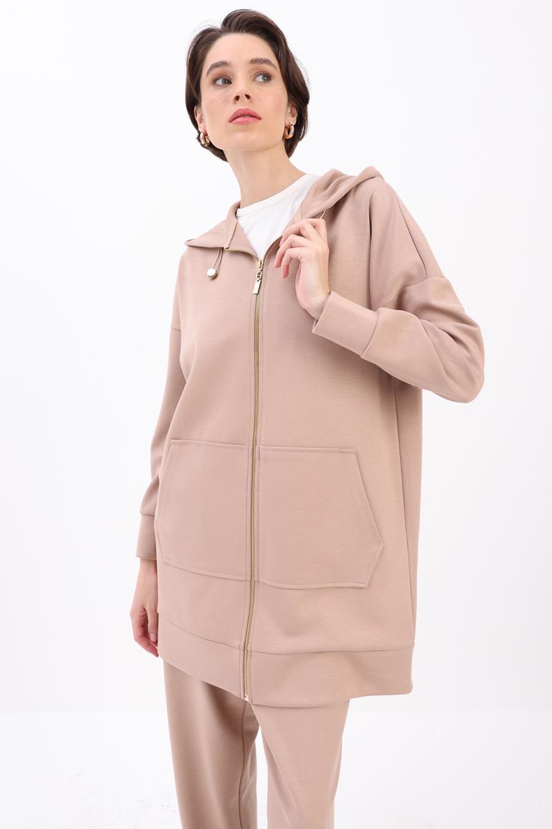 Mink-Kangaroo Pocket Tracksuit Set