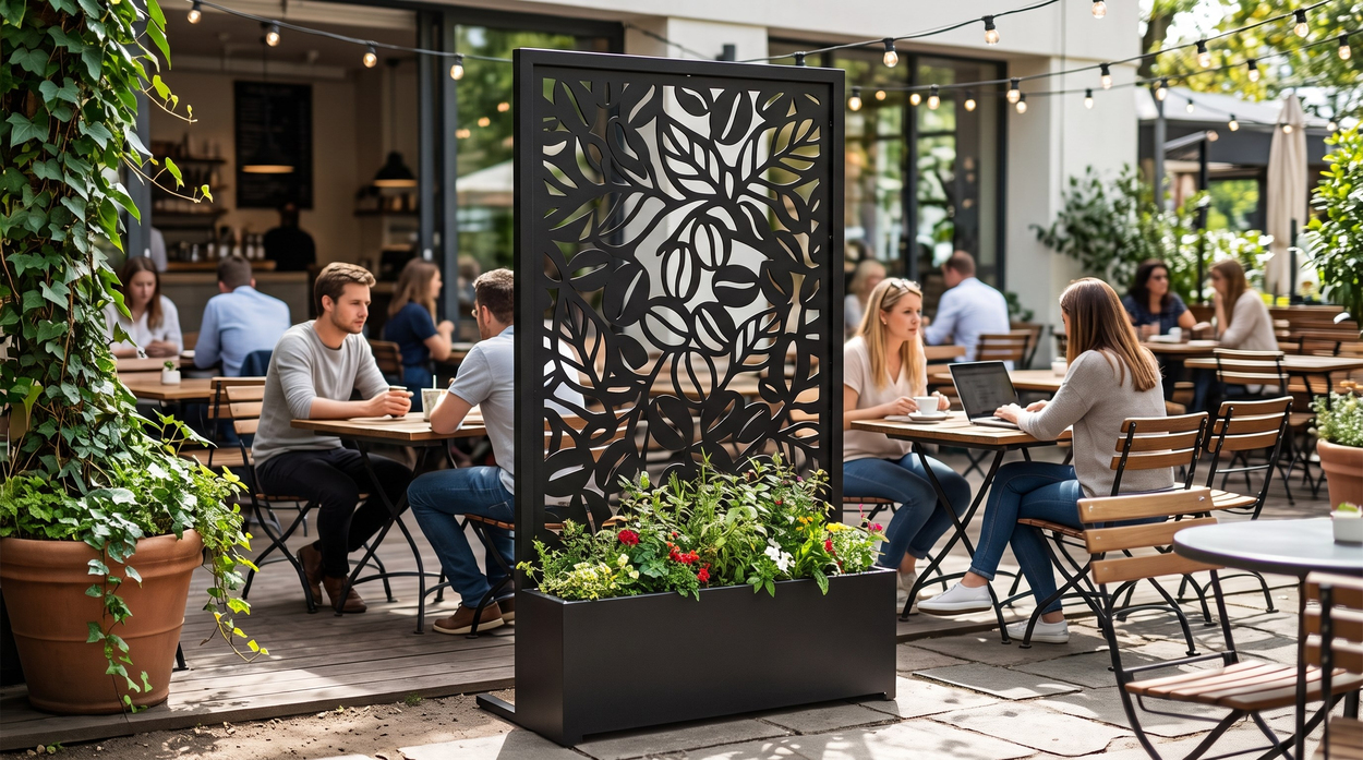 Kahve Çekirdeği Desenli Saksılı Dekoratif Panel