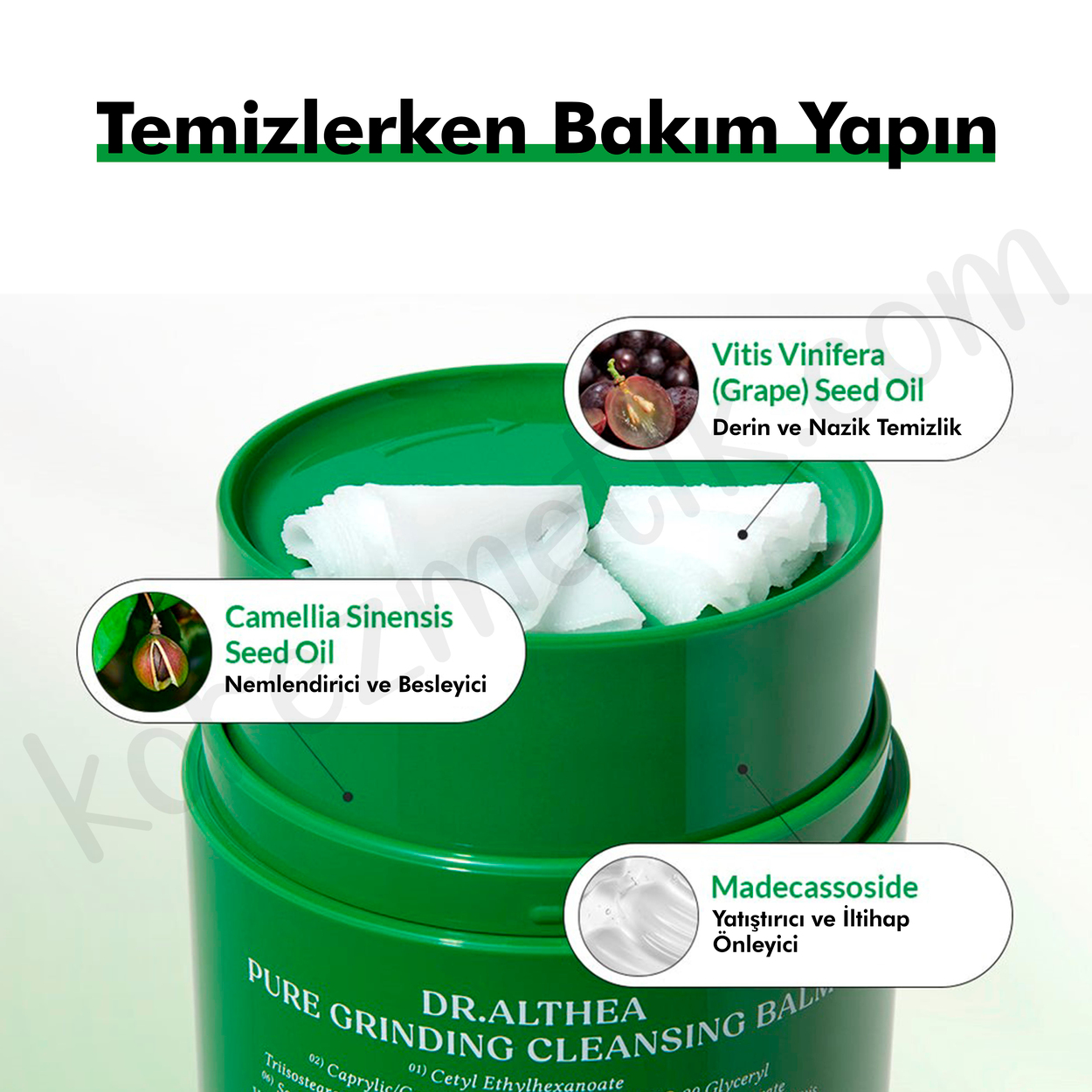 Dr. Althea Pure Grinding Cleansing Balm - Nazik Ve Etkili, Yatıştırıcı Cilt Ve Makyaj Temizleyici Balm - 50ml