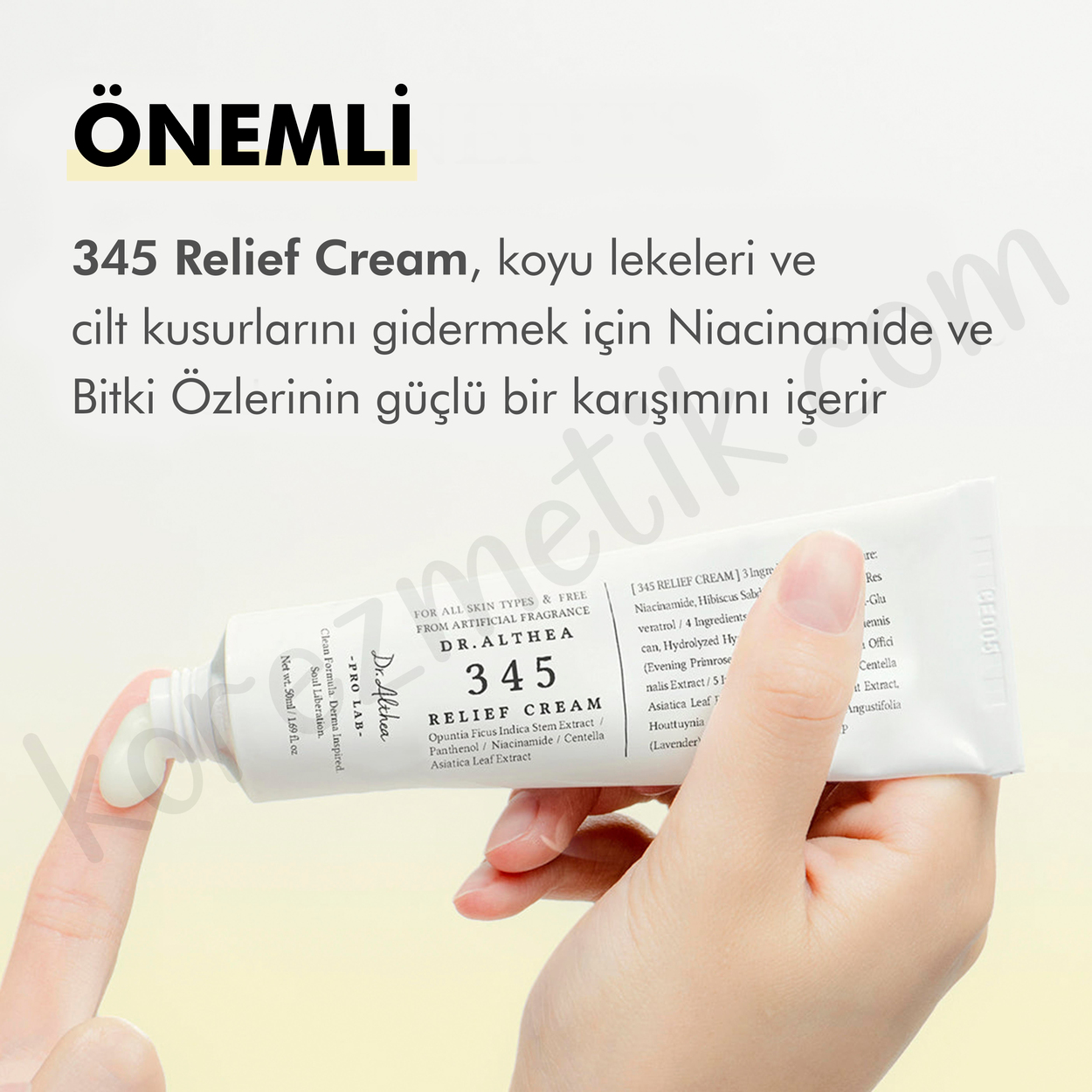 Dr. Althea 345 Relief Cream - Resveratrol İçeren Akne Karşıtı, Yatıştırıcı, Yenileyici, Besleyici Ve Nemlendirici Bakım Kremi - 50ml