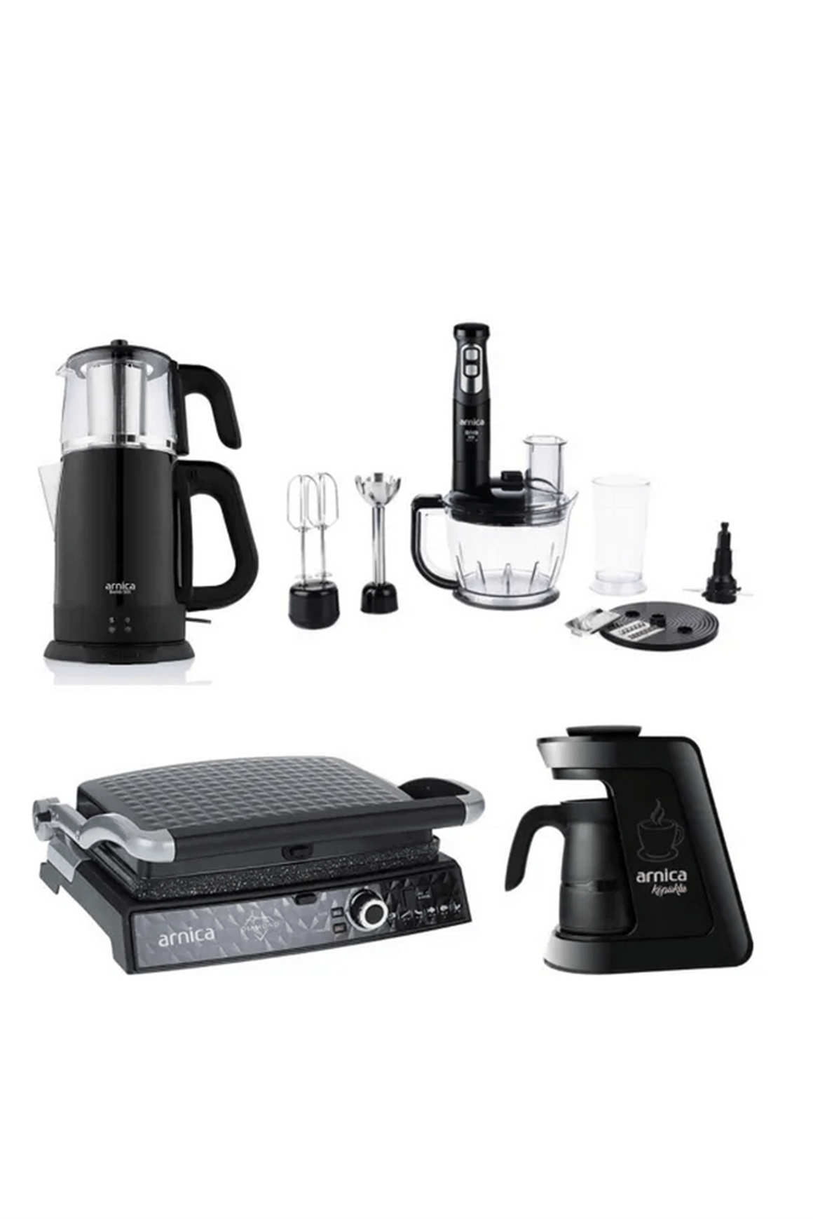 ARNİCA ST90010 SİYAH 4 LÜ ÇEYİZ SETİ
