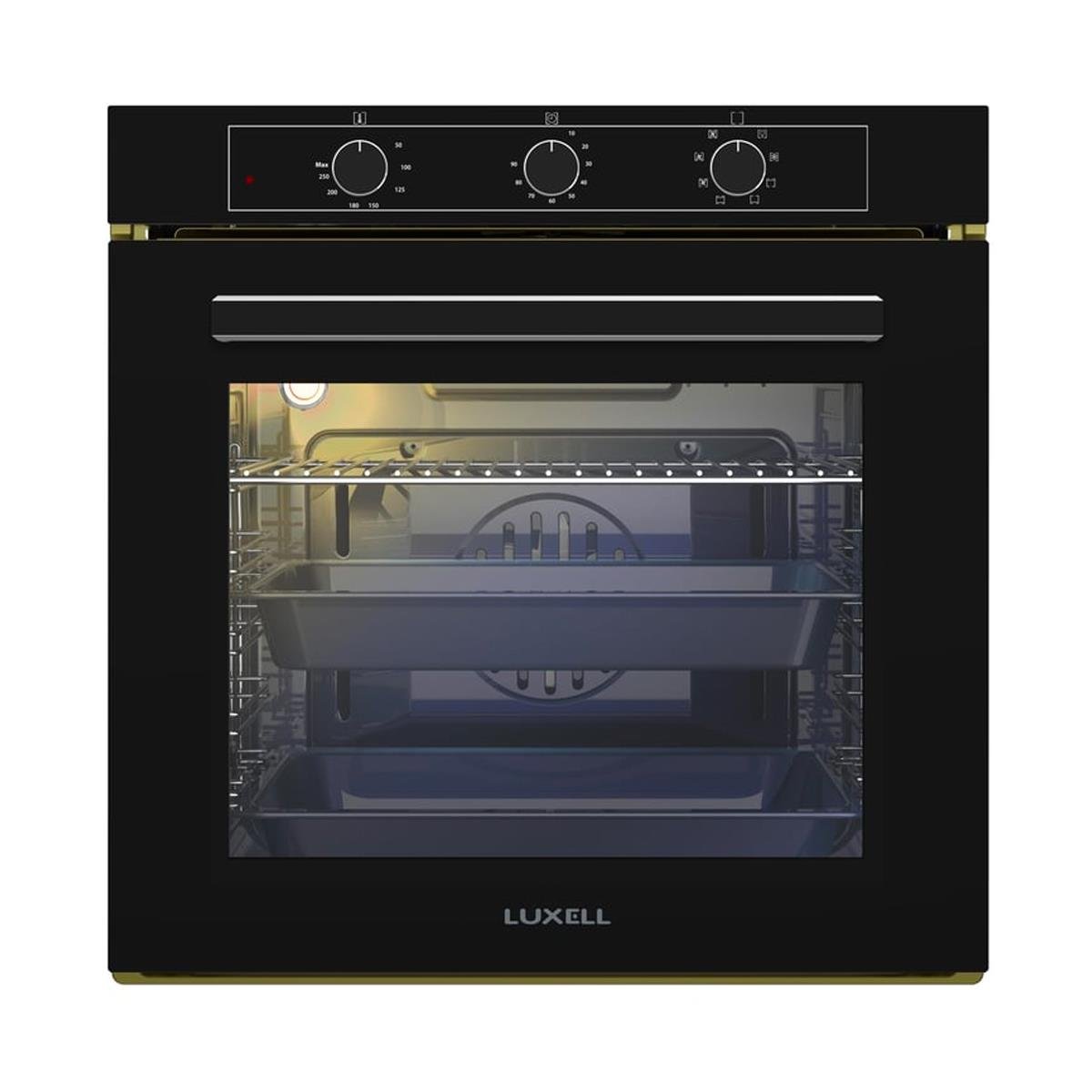 LUXELL A68-SF3 88LT SİYAH 8 FONKSİYON MAVİ EMAYE ANKASTRE FIRIN