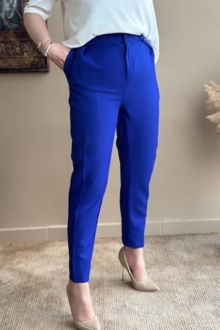 Pile Detaylı Jogger Pantolon MAVİ