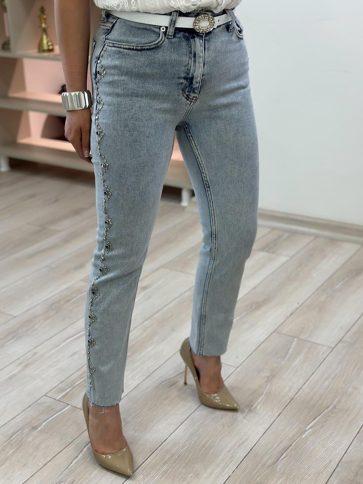 Yanları Droplı Jean BUZ MAVİ
