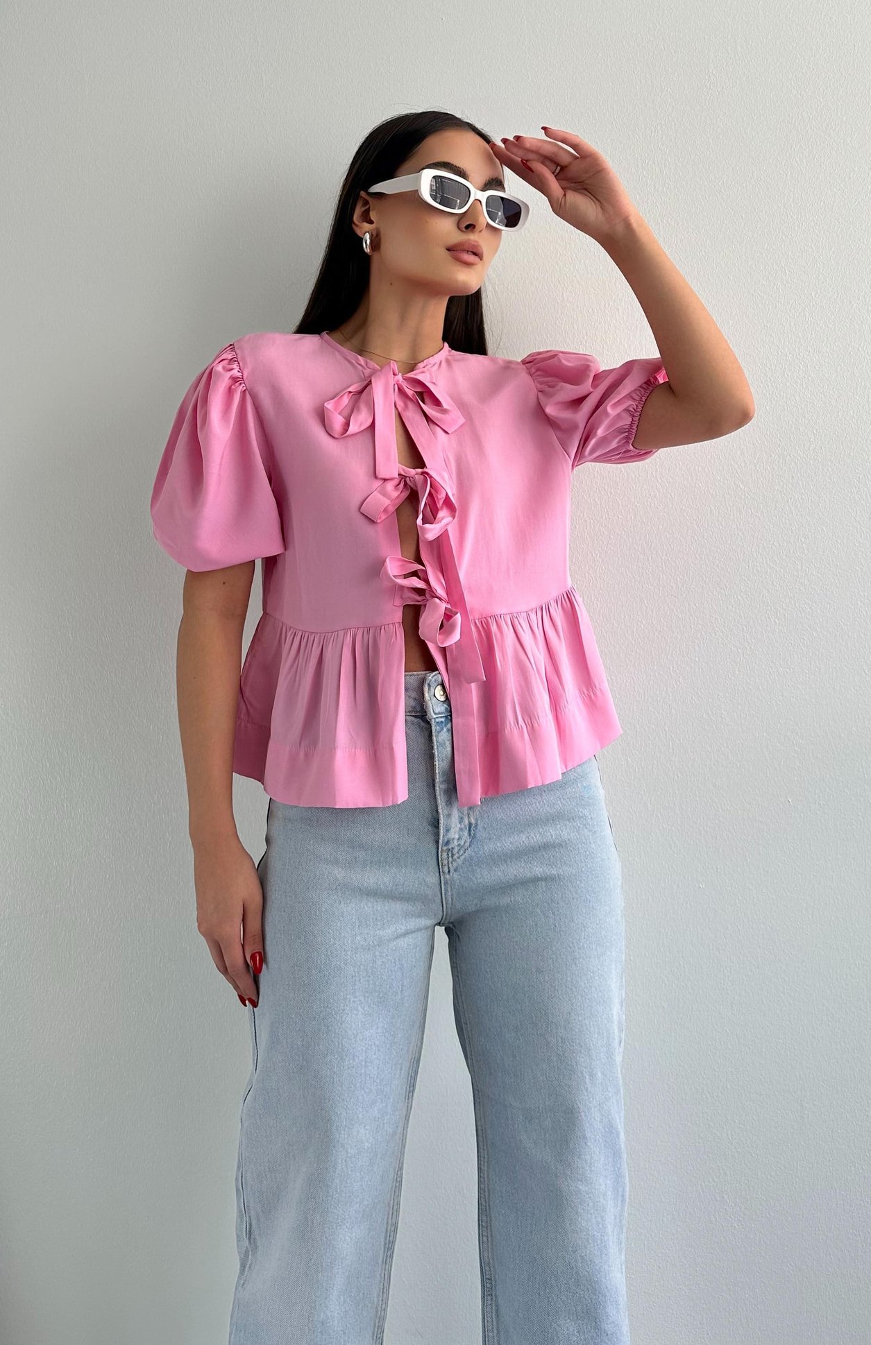 Fiyonklu Bluz PEMBE