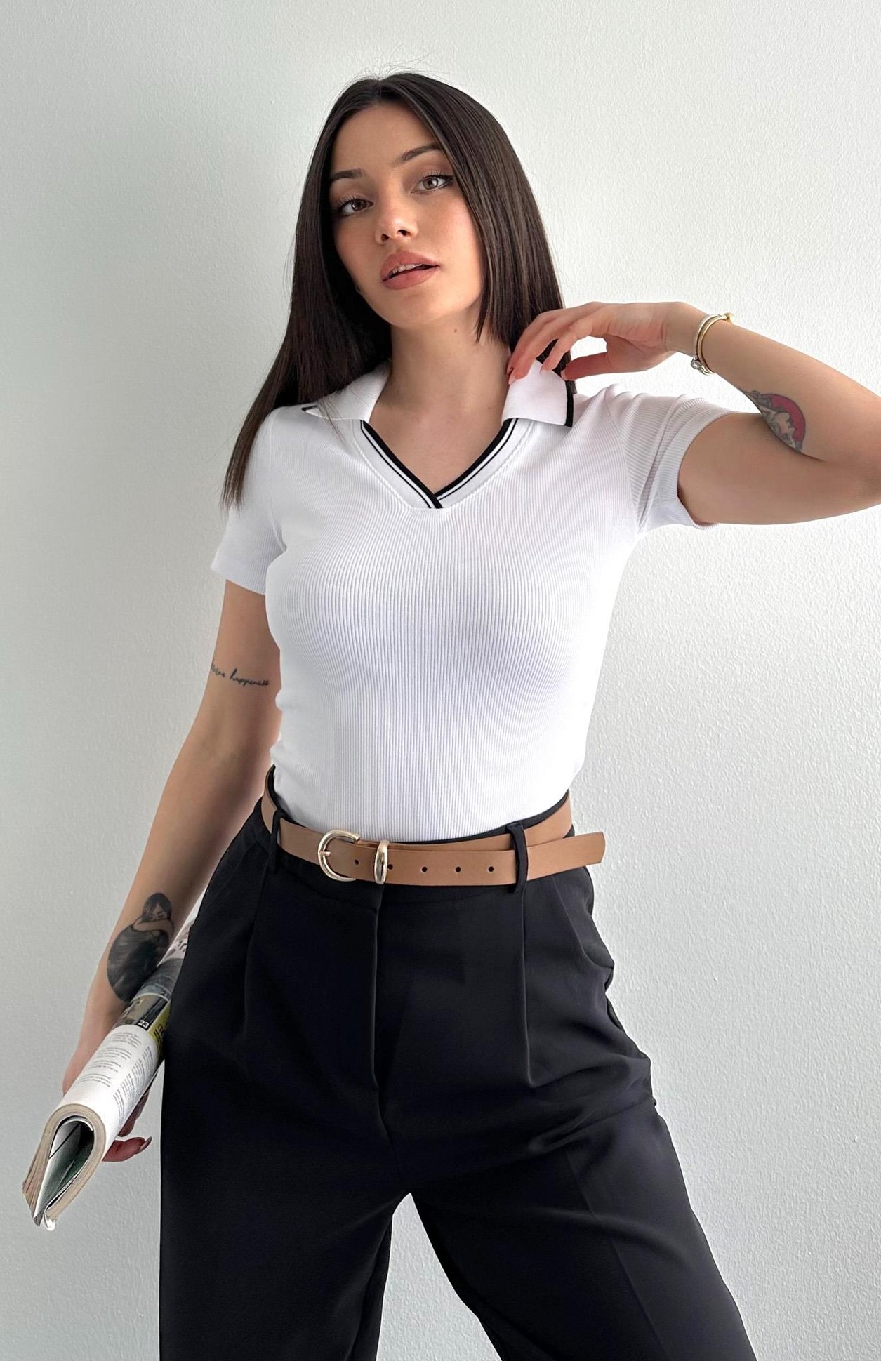 Polo Yaka Tshırt BEYAZ