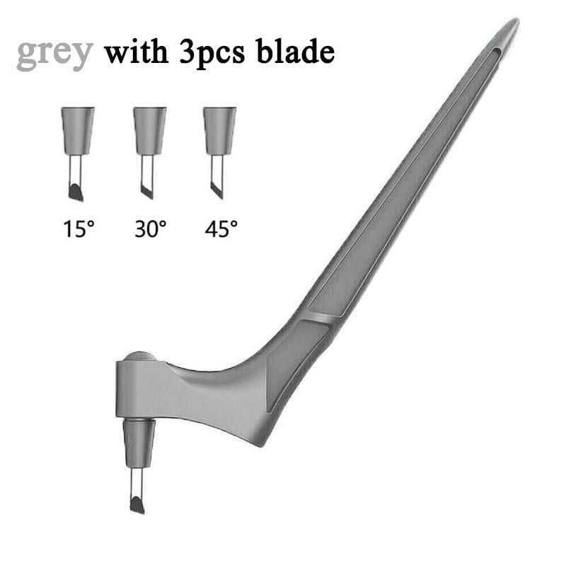 3 Başlıklı Dönmeli Hassas El Kesici Kalem – 15° 30° 45° Açılı Craft Cutter | 3D El Sanatları ve Vinil Kesim Aracı Gri
