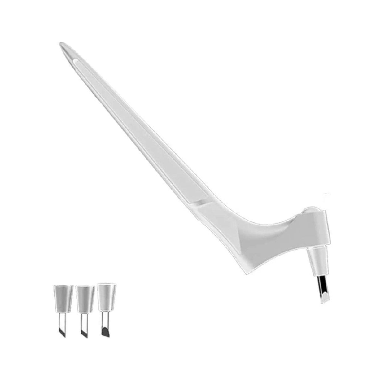 3 Başlıklı Dönmeli Hassas El Kesici Kalem – 15° 30° 45° Açılı Craft Cutter | 3D El Sanatları ve Vinil Kesim Aracı Beyaz