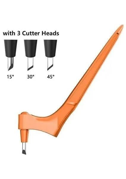 3 Başlıklı Dönmeli Hassas El Kesici Kalem – 15° 30° 45° Açılı Craft Cutter | 3D El Sanatları ve Vinil Kesim Aracı Turuncu