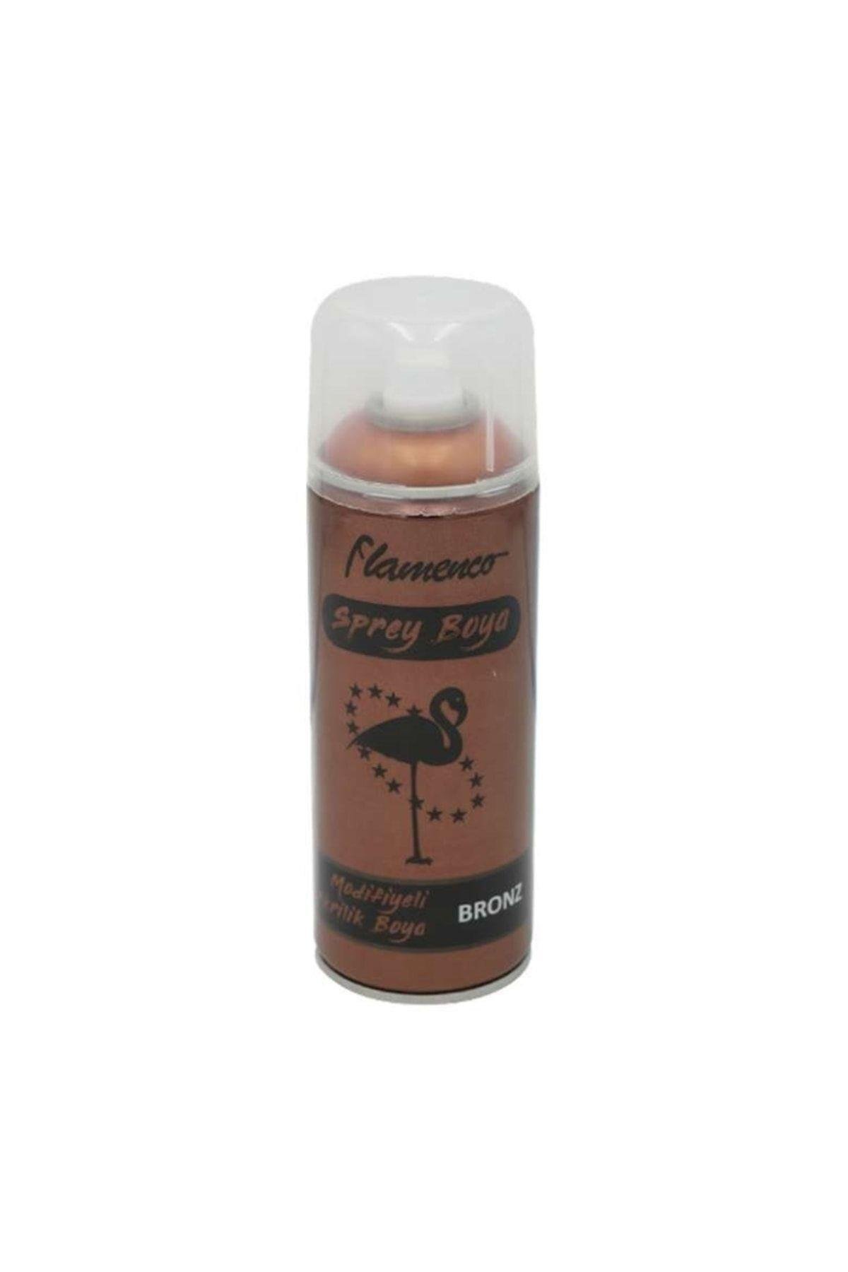 FLAMENCO 400 Ml Modifiyeli Parlak Sprey Akrilik Boya Hızlı Kuruma Özelliği Yeni Tarihli Bronz