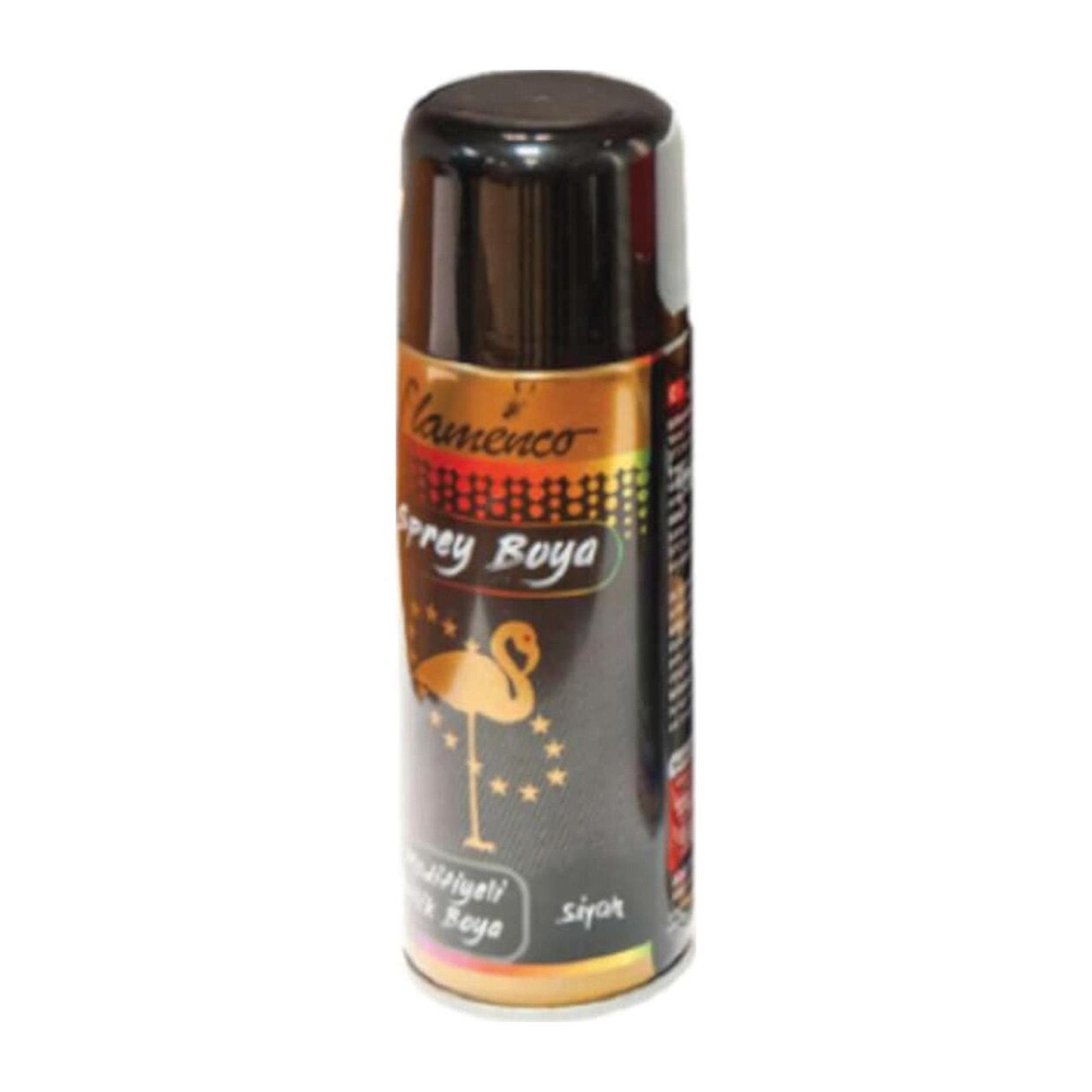 FLAMENCO 400 Ml Modifiyeli Parlak Sprey Akrilik Boya Hızlı Kuruma Özelliği Yeni Tarihli Siyah