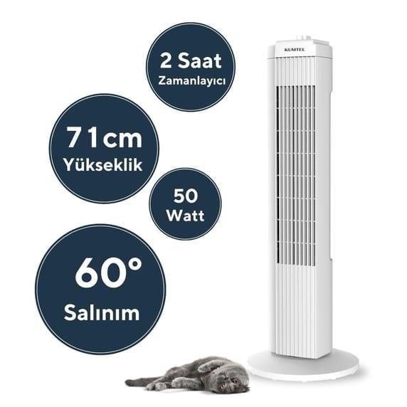 Kumtel KTF-258W Kule Vantilatör Beyaz