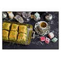 ANTEP FISTIKLI BAKLAVA VE LOKUM EŞLİĞİNDE TÜRK KAHVESİ KANVAS TABLO ürününe, KANVAS TABLOLAR kategorisinden hemen satın alabilirsiniz.