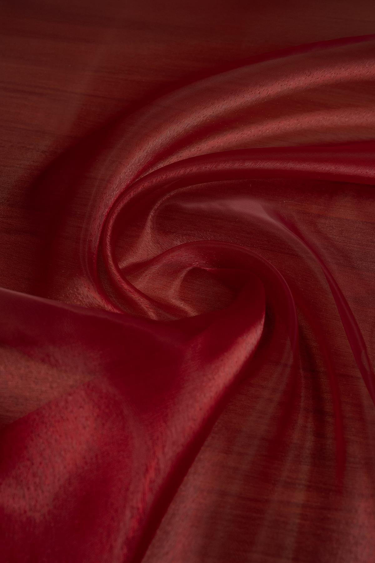 Cam Organze Bordo Rengi Kumaş