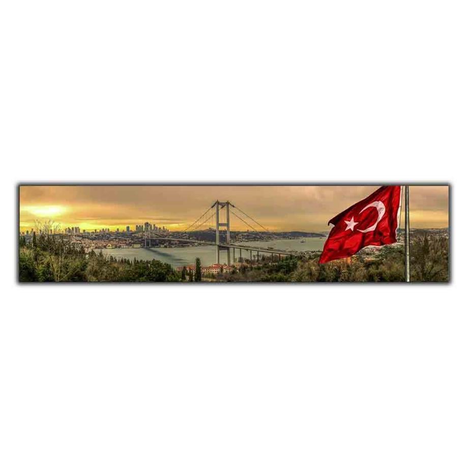TÜRK BAYRAĞI VE İSTANBUL MANZARASI KANVAS TABLO ürününe, YAĞLI BOYA DOKULU TABLOLAR kategorisinden hemen satın alabilirsiniz.