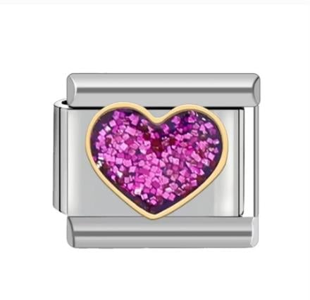 Mor Simli Kalp Charm