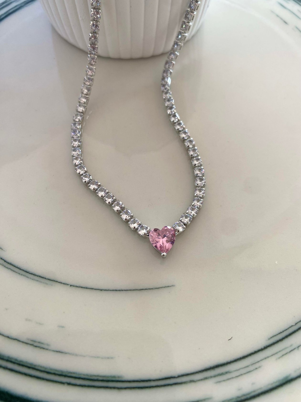 Su Yolu Kolye Basic Pink Heart