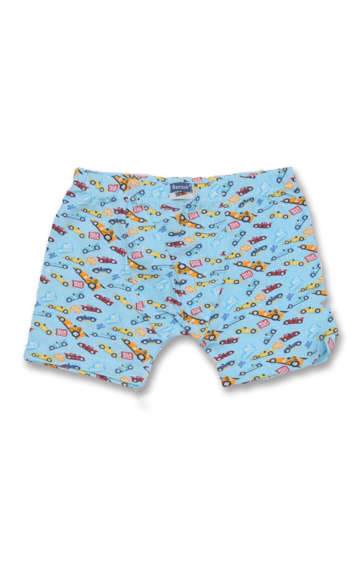 Erkek Çocuk Desenli 3 Lü Boxer Berrak - 5506