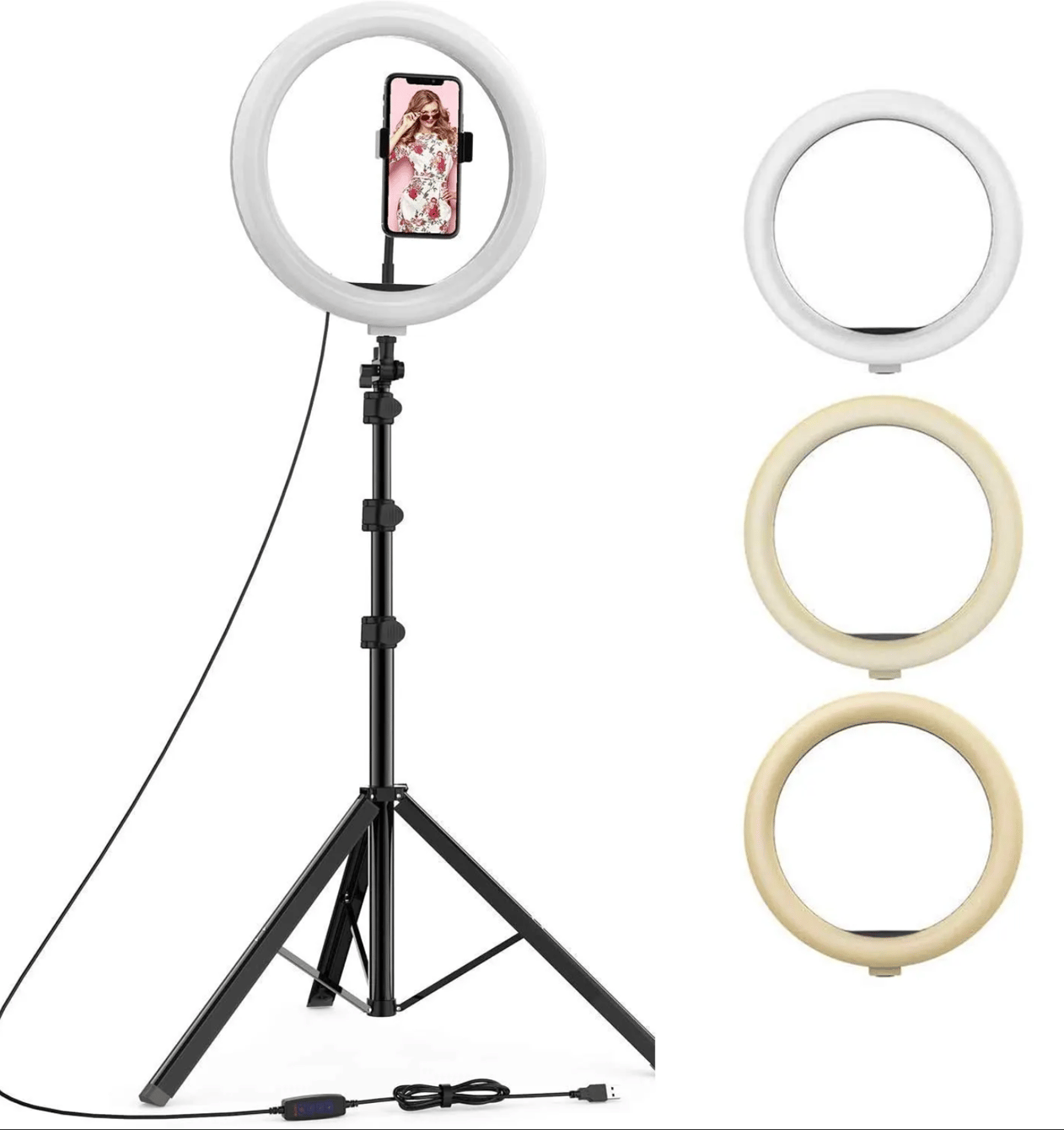 10 Inch 3 Kademeli Ring Light – Ayarlanabilir Işık ve Mükemmel Selfie Işığı