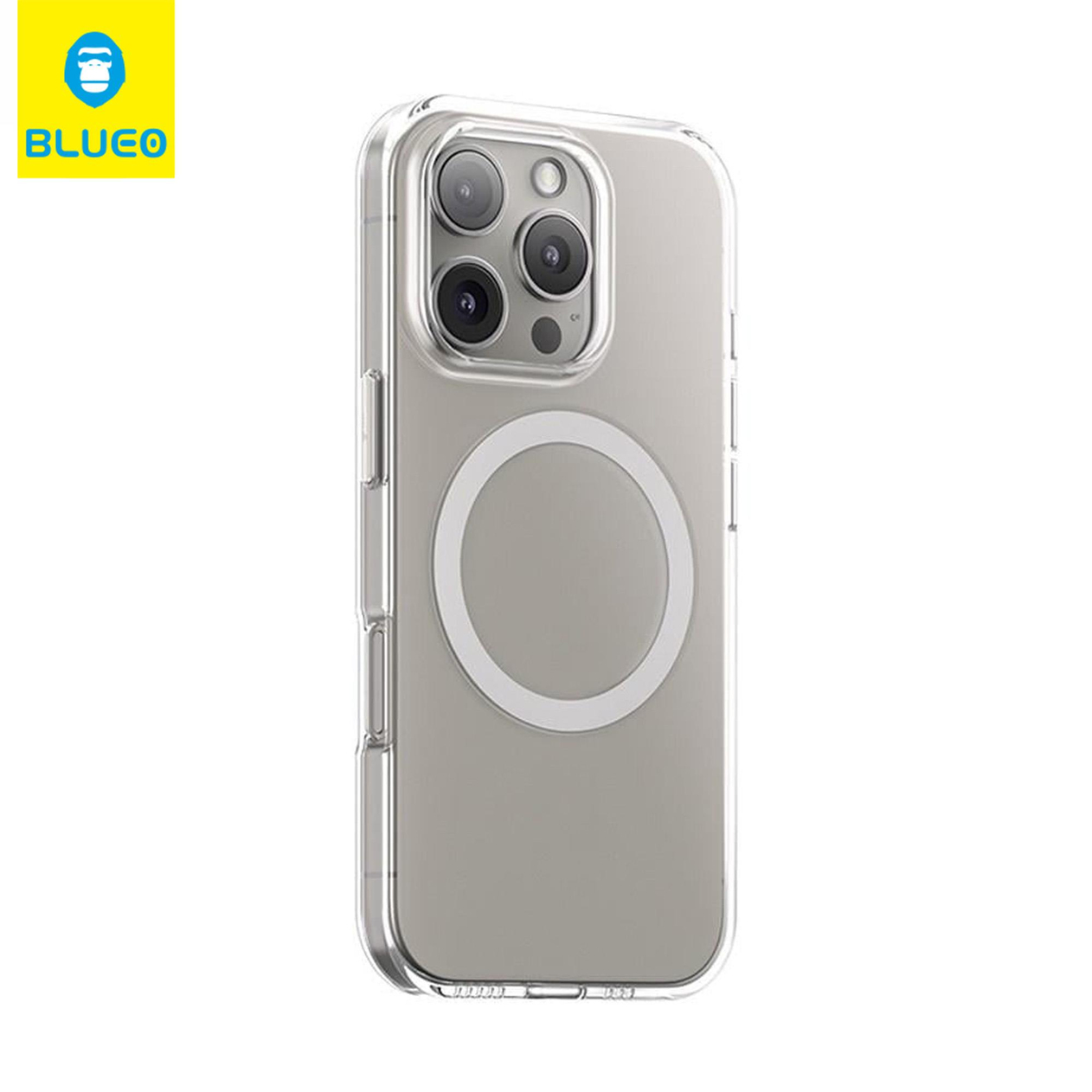 BLUEOB Crystal Pro iPhone 16 360 Komple Yan Yüzey Airbag Koruması MagSafe Özellikli AF Oleofobik Kaplama Şeffaf Sert Silikon Kılıf