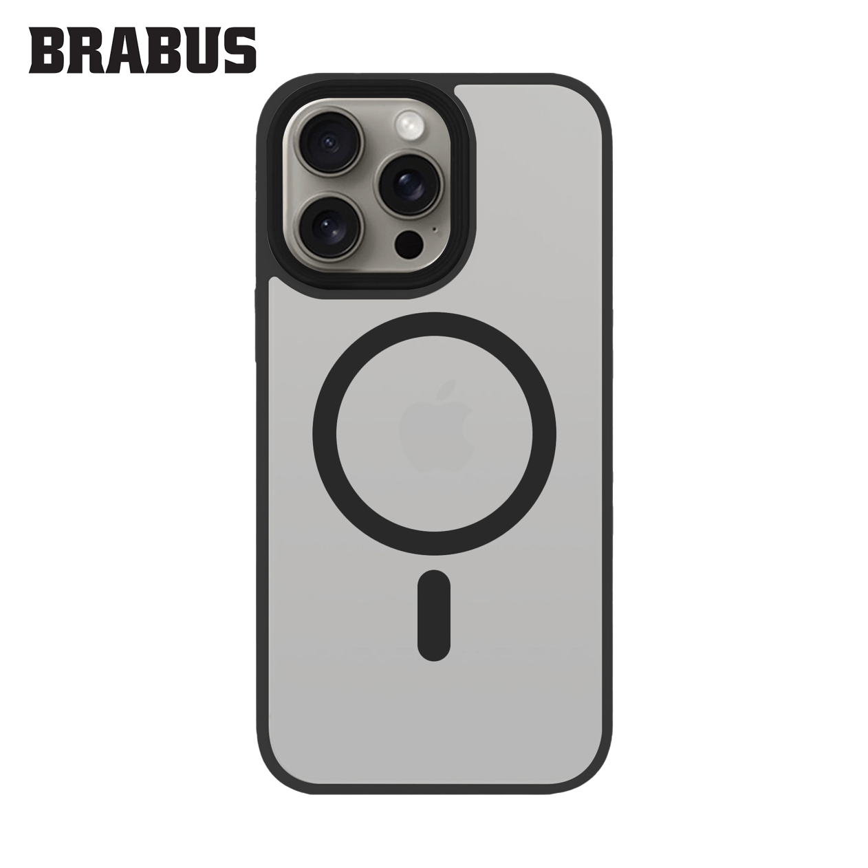 BRABUS iPhone 15 Pro Anti-Shock MagSafe Özellikli Kenarları Yumuşak Buzlu Mat Fall Silikon Kılıf