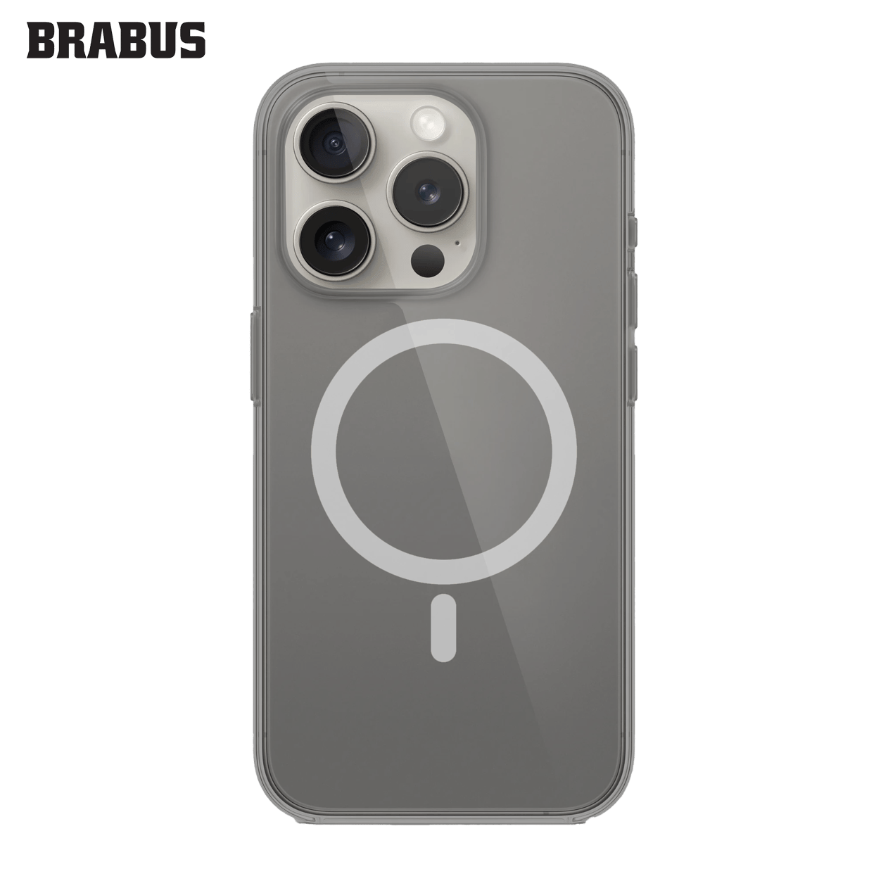 BRABUS Iphone 15 Pro Max Ekstra Sert Kenarlı MagSafe Silikon Holly Case Şeffaf Kılıf