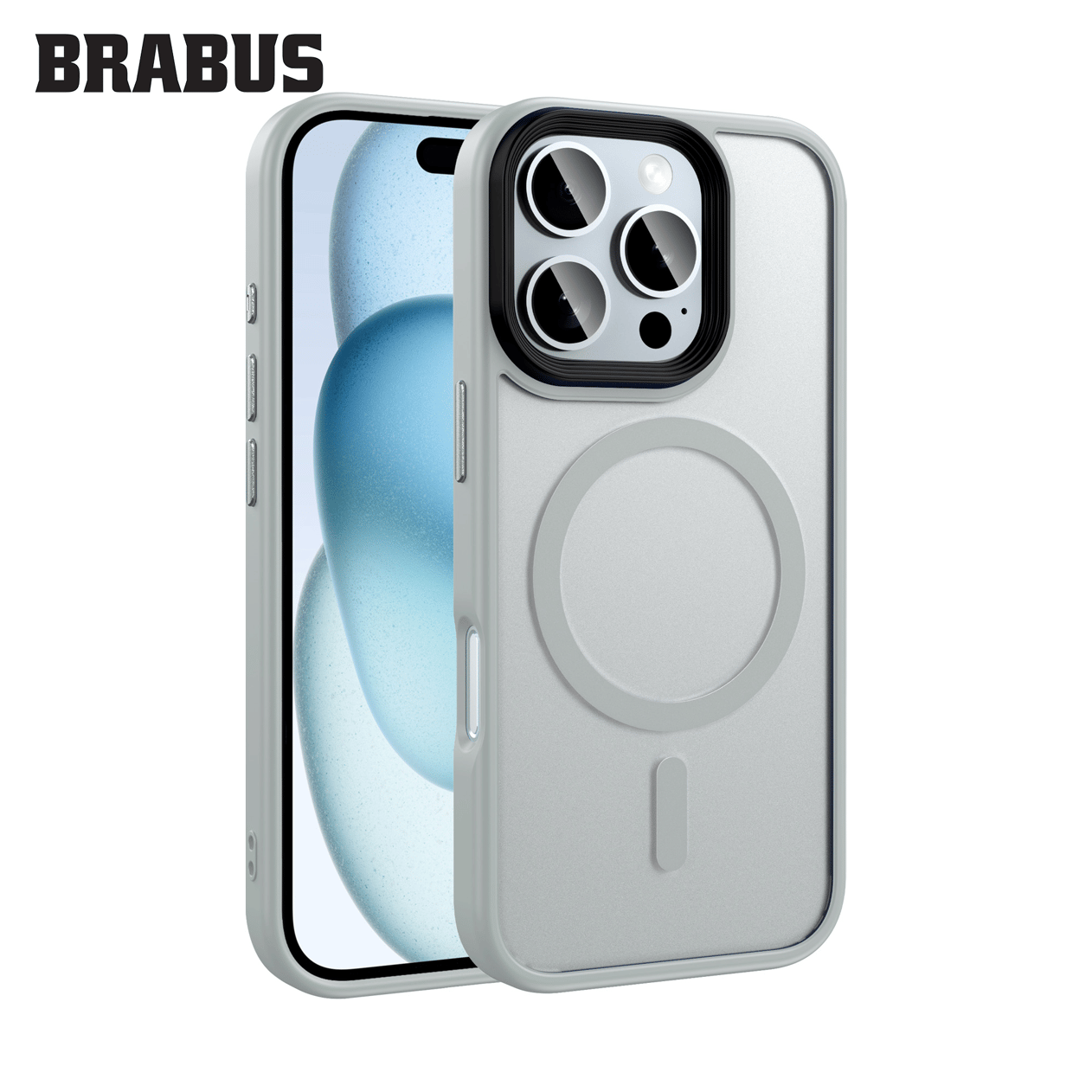 BRABUS iPhone 16 Pro Anti-Shock MagSafe Özellikli Kenarları Yumuşak Buzlu Mat Fall Silikon Kılıf