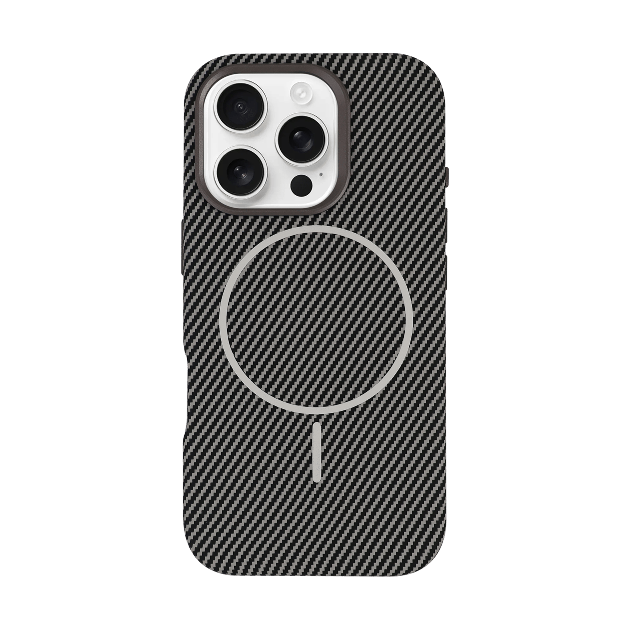BRABUS iPhone 16 Pro Uyumlu Karbon Fiber Baskı Kaplamalı MagSafe Özellikli Patch Kılıf