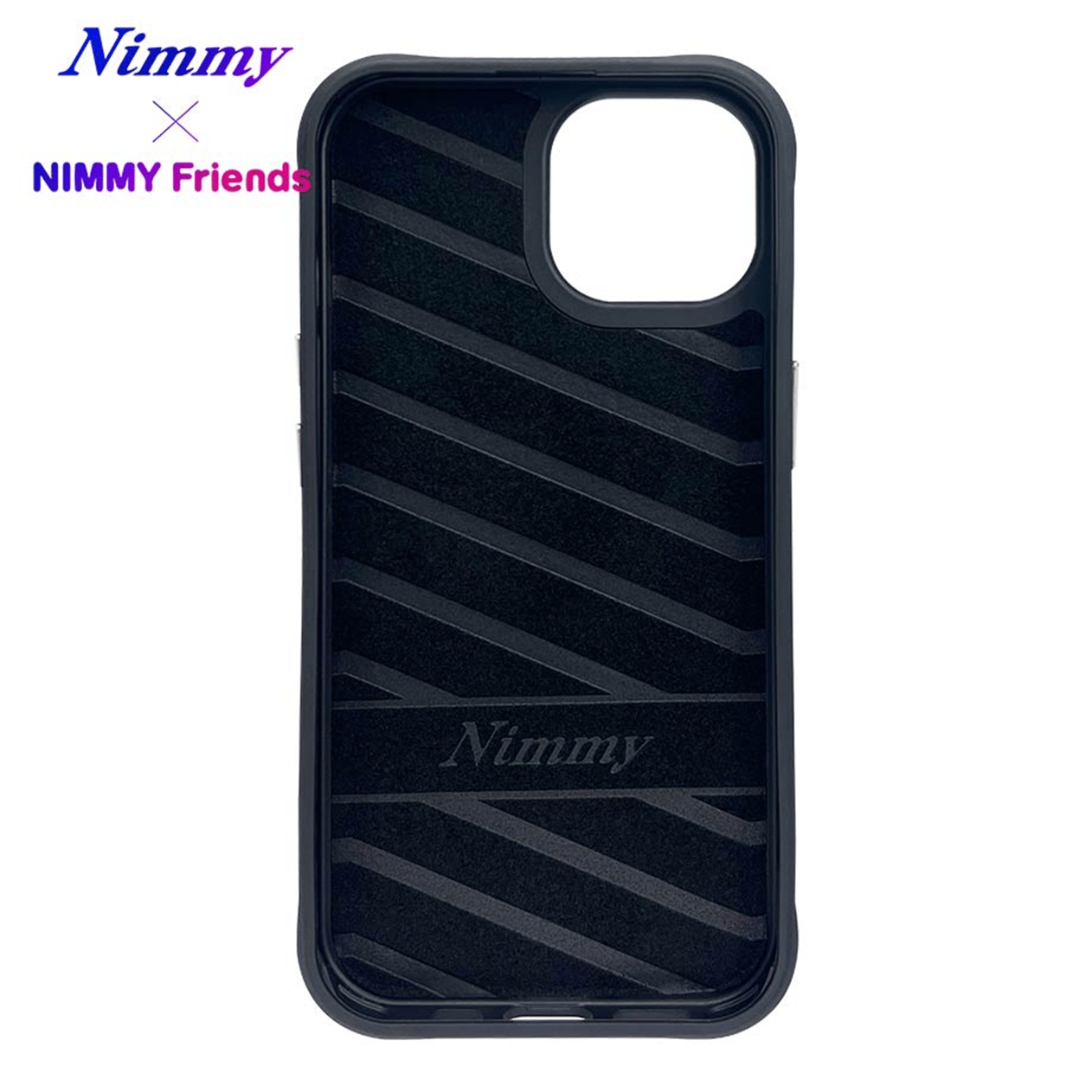 NIMMY iPhone 15 3D Gerçek Nakış İşleme Kabartmalı Köpek Zincir Gözlük Detaylı Cool Glasses Black Little Rich Tycoon Kılıf