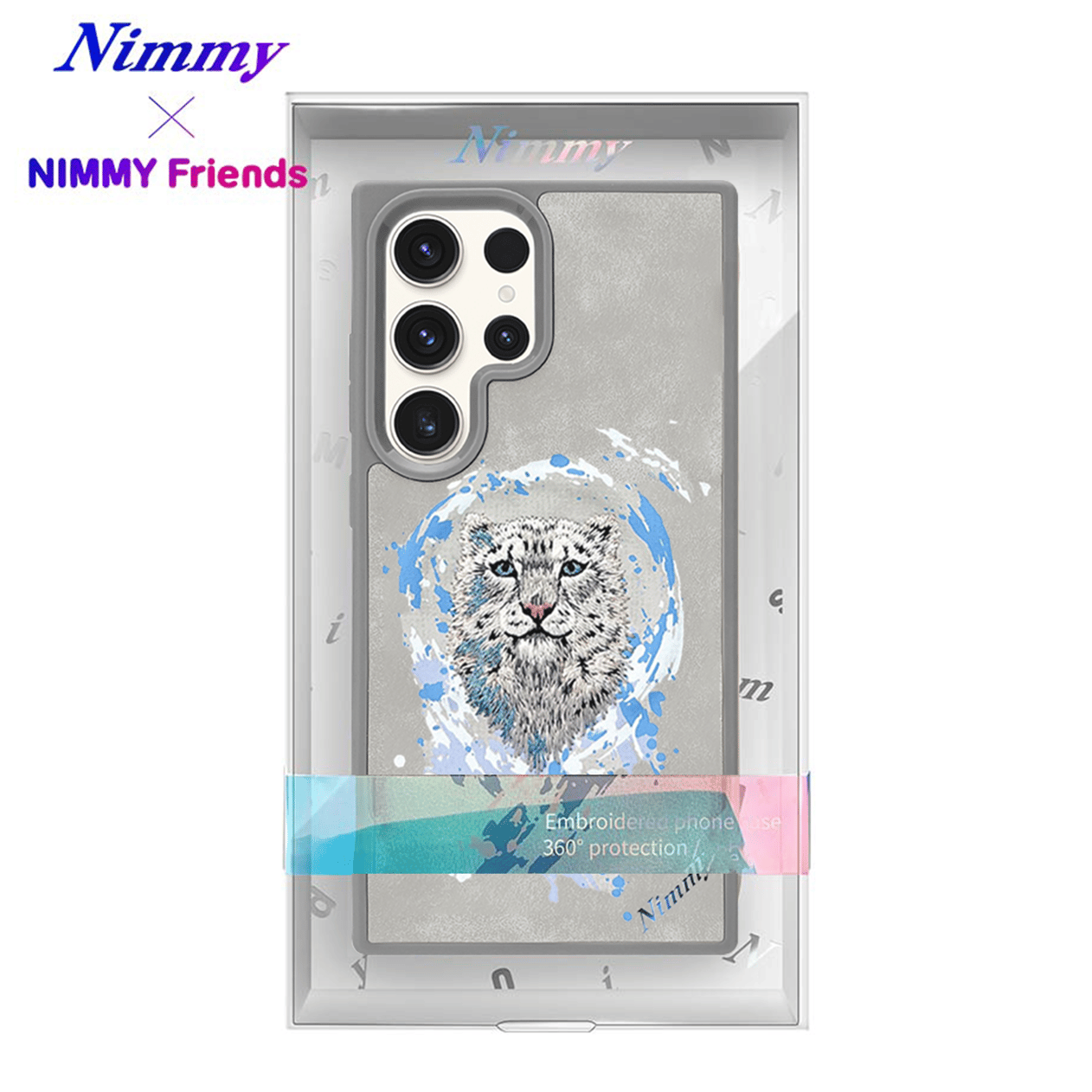 NIMMY Samsung S25 Ultra MagSafe Kablosuz Şarj Uyumlu 3D Gerçek Nakış İşleme Kabartmalı Magnetic Dazzling 2.0 Kar Leopar Kılıf