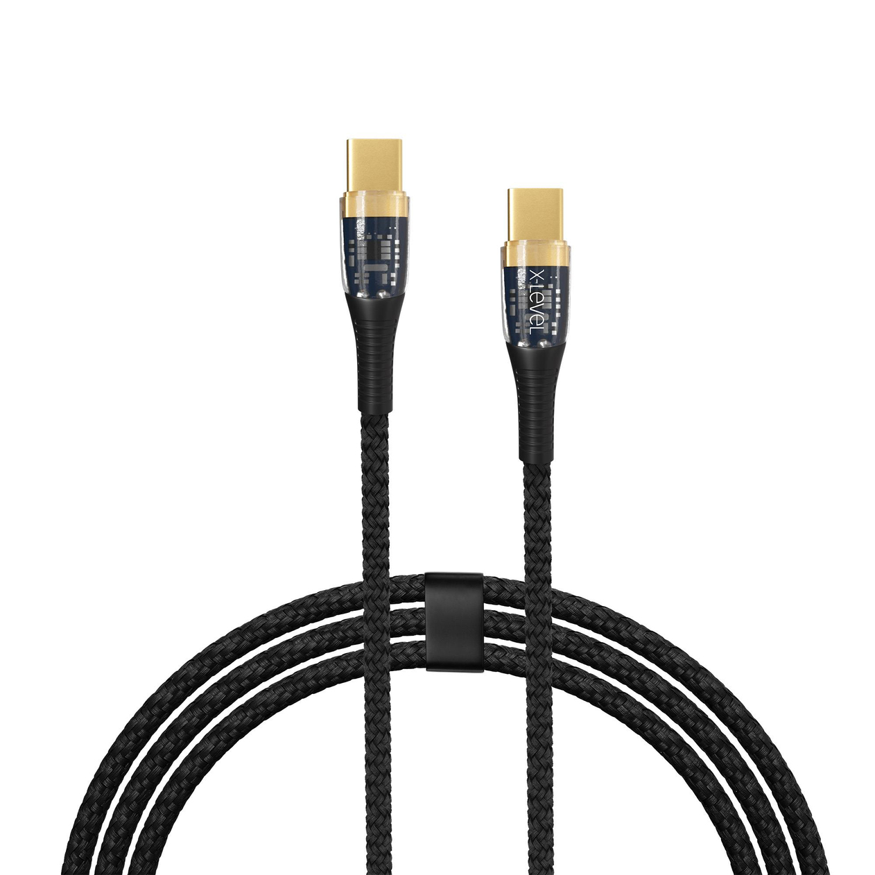 X-LEVELXCC8851 65W 5A QC 3.0 PD Fast Hızlı Led Gösterge Ekranlı USB-C / TYPE-C to USB-C / TYPE-C Data Şarj Veri Kablosu