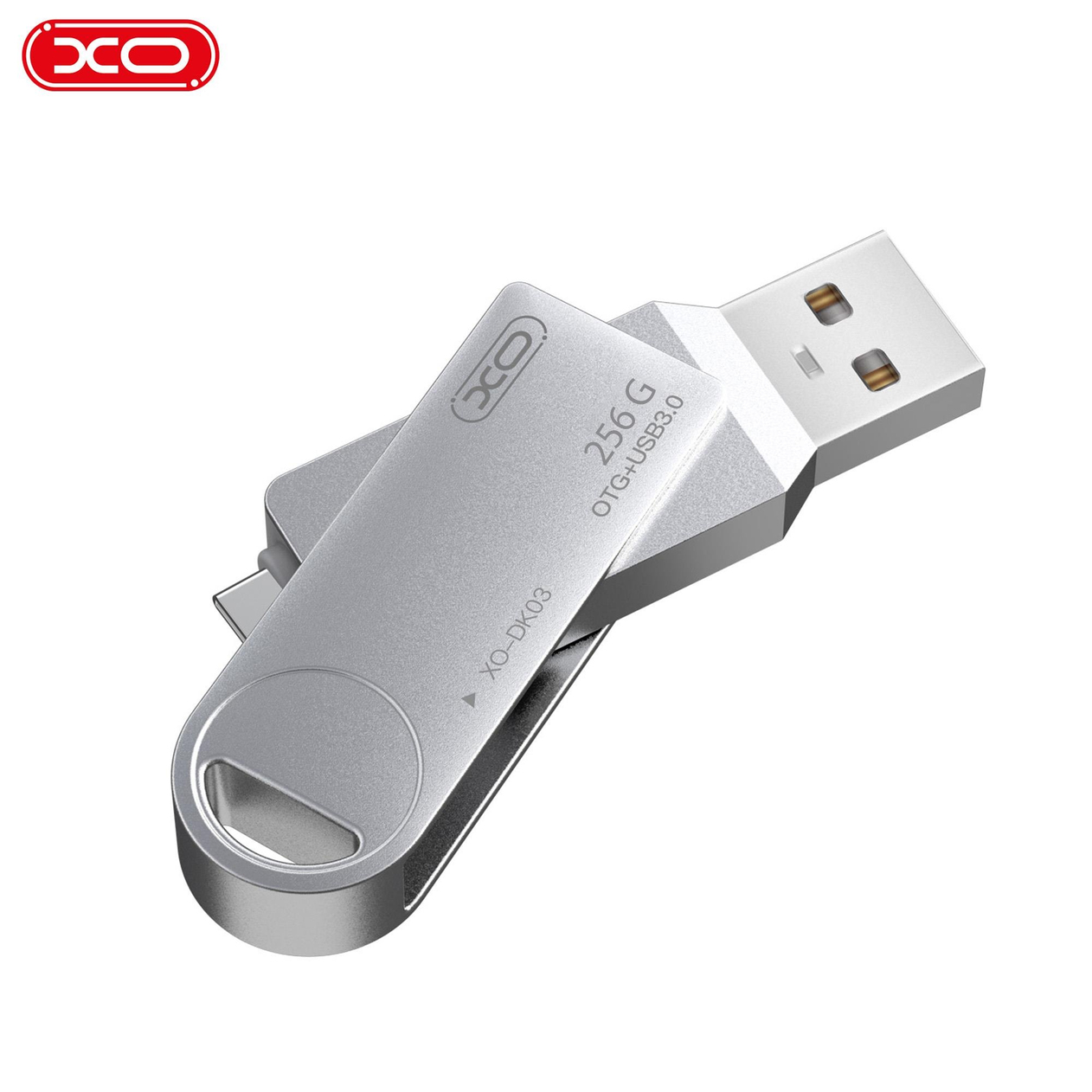XO DK03 256 GB USB-A TYPE-C (USB-C) Bilgisayar Telefon Uyumlu Metal 2 in 1 USB Flash Bellek 