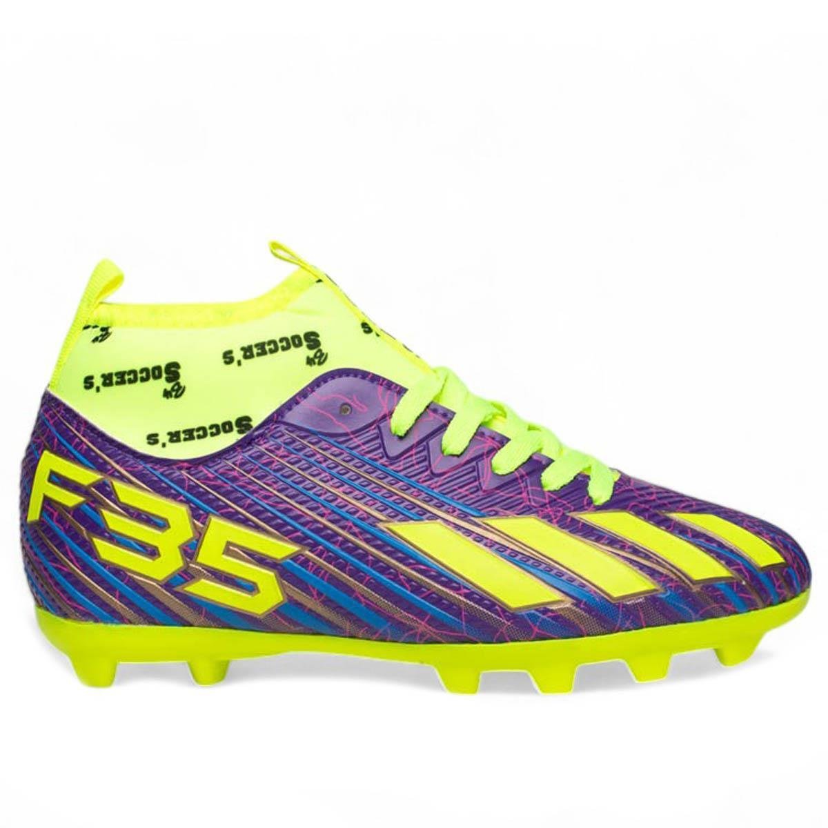 By Soccer'sBy Soccers Erkek F35 Krampon Mor Sarı