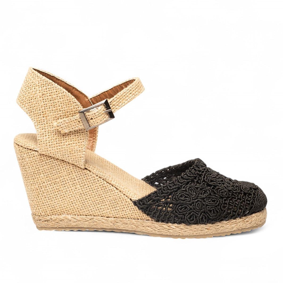 Genel Zenne Espadril Dolgu Topuk 120-7 Örgü Siyah