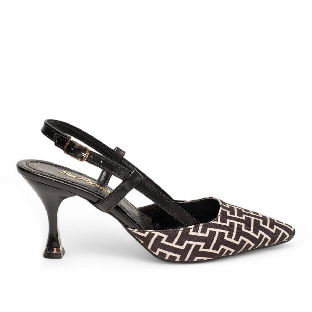 Su PerisiGenel Zenne Stiletto 720-1 Damalı Kot Siyah