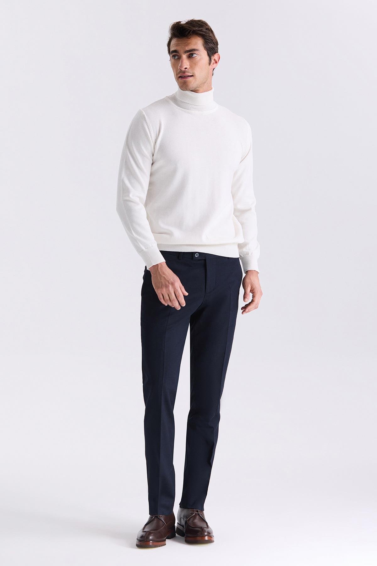 Lacivert Slim Fit Kumaş Pantolon
