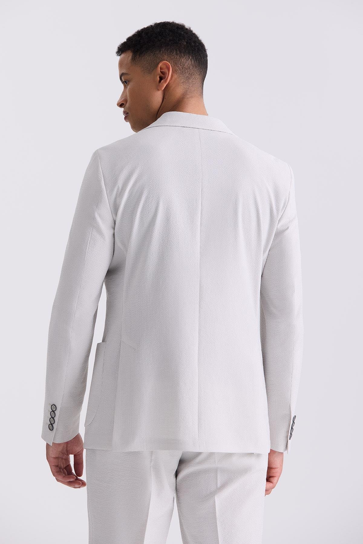 Dar Kalıp - Slim Fit Serili Takım Elbise-Jakamen  Sivri Yaka  Serili• Takım ElbiseJakamen