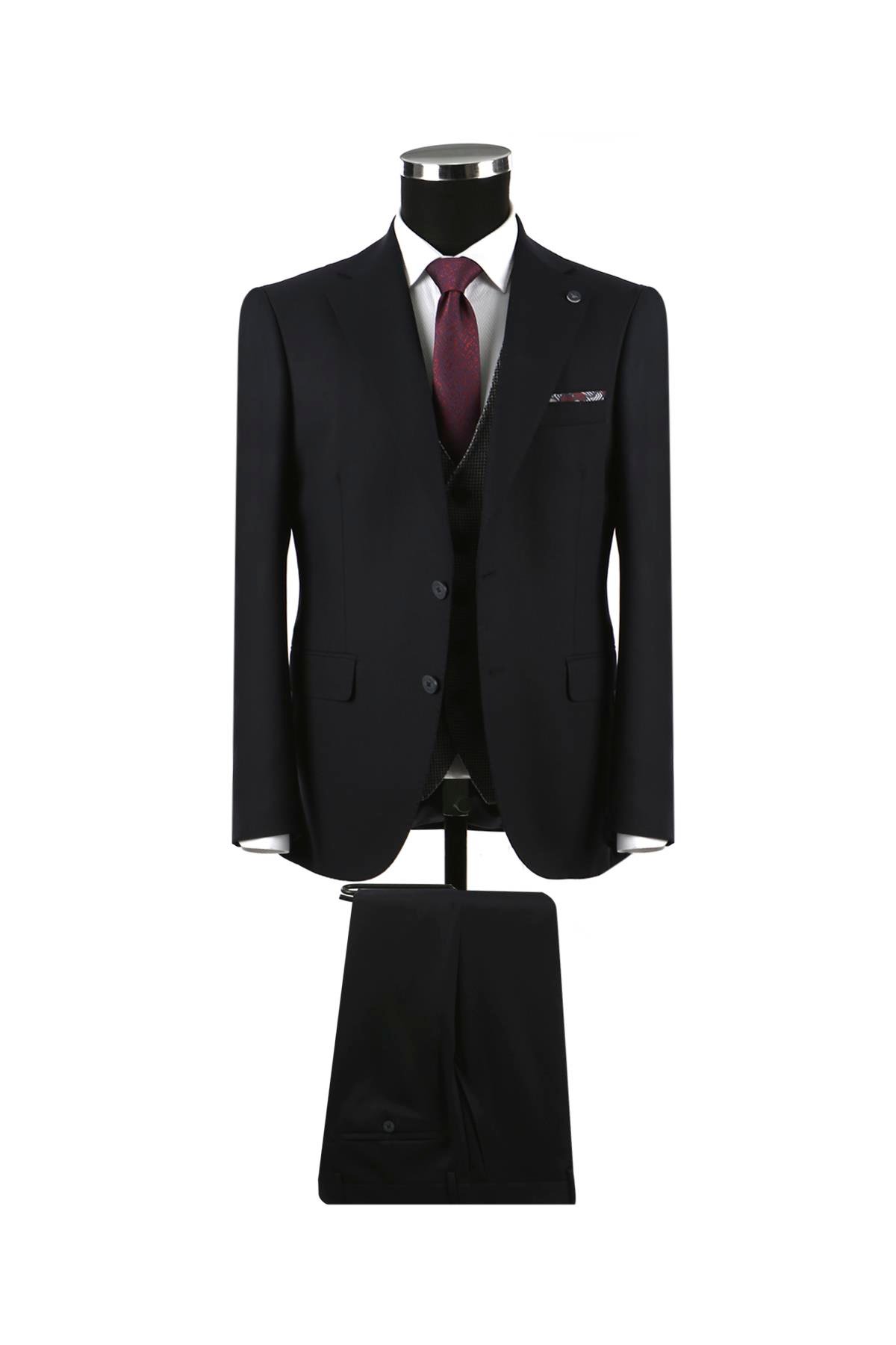 Dar Kalıp - Slim Fit Serili Takım Elbise-Jakamen  Mono Yaka  Serili• Takım ElbiseJakamen