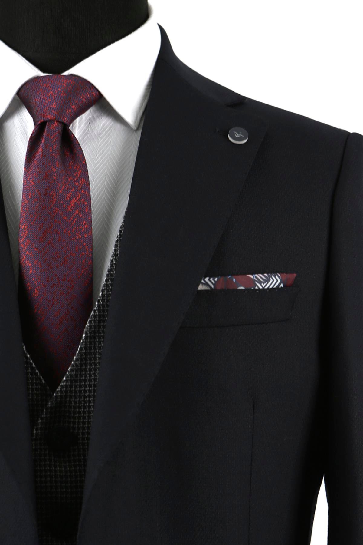Dar Kalıp - Slim Fit Serili Takım Elbise-Jakamen  Mono Yaka  Serili• Takım ElbiseJakamen