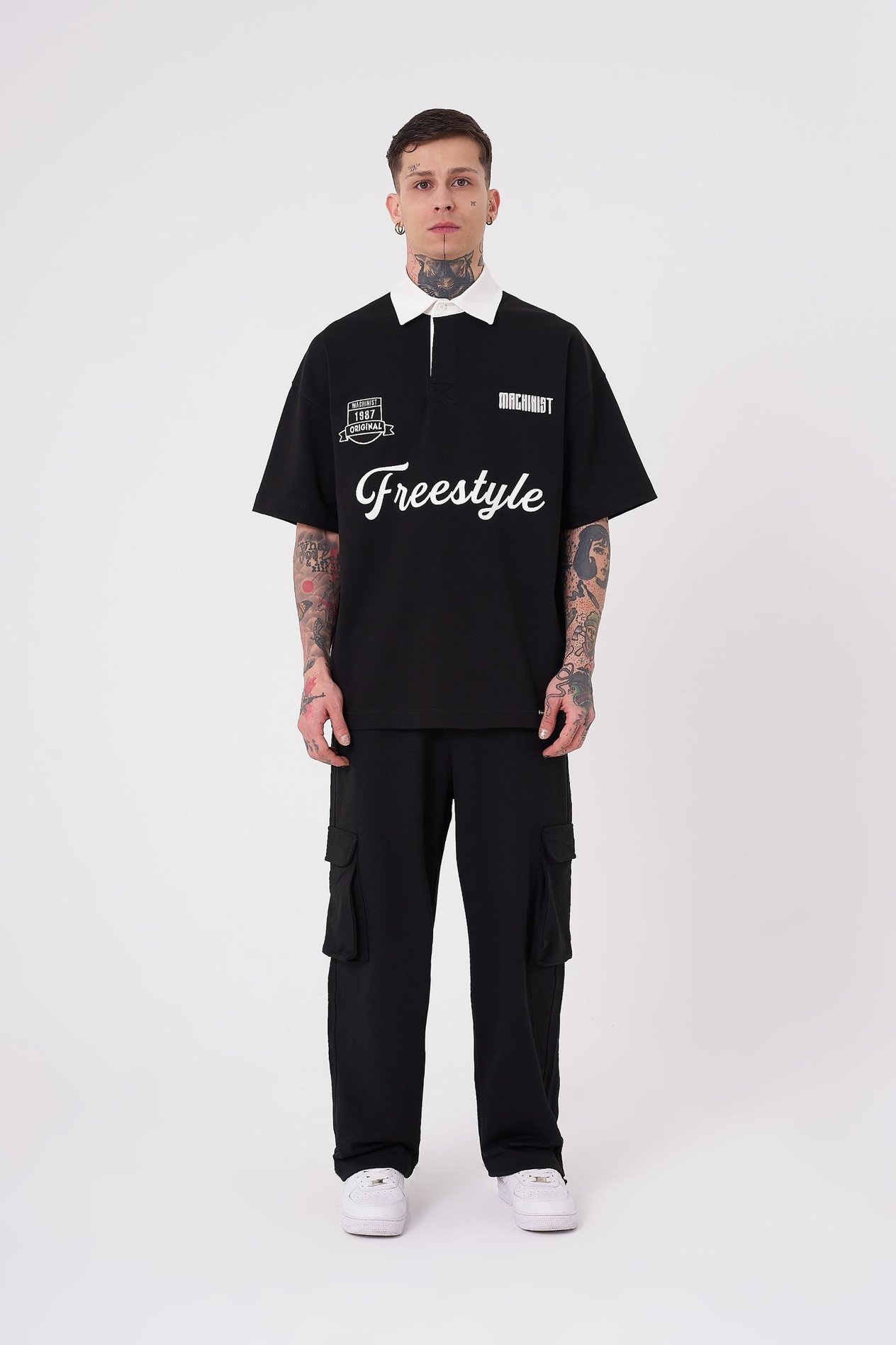 Erkek Freestyle Polo Yaka Tişört DARK BLACK